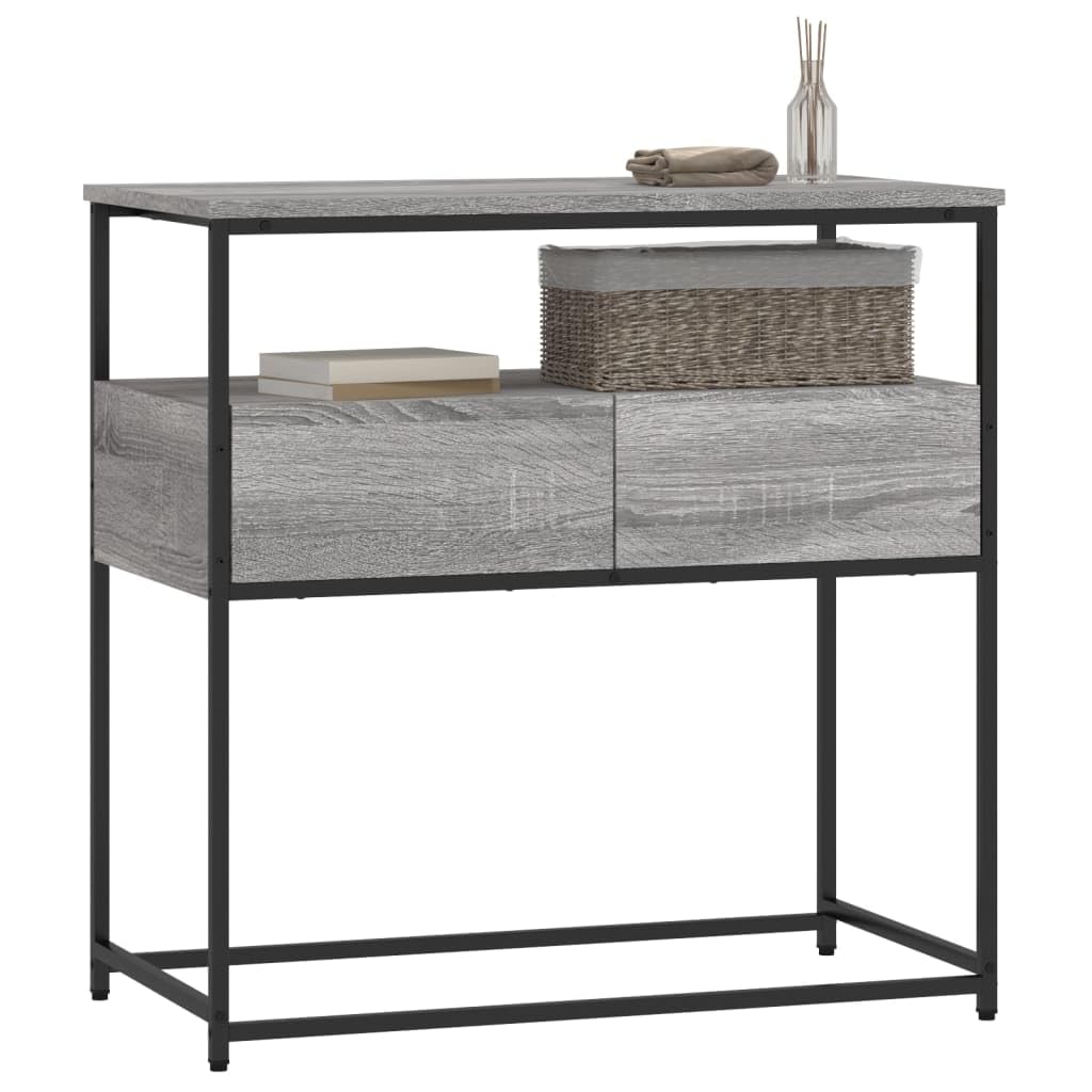 Brown Oak Look Console Table with 2 Drawers and 1 Shelf A195038