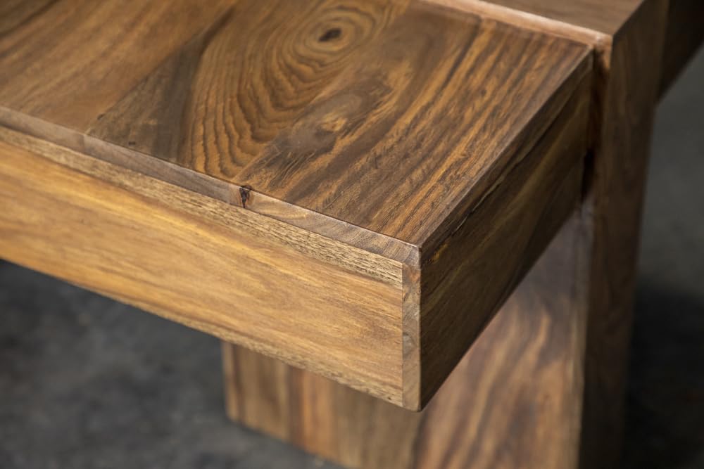 Sheesham Wood Square Coffee Table with Wooden Legs P7583
