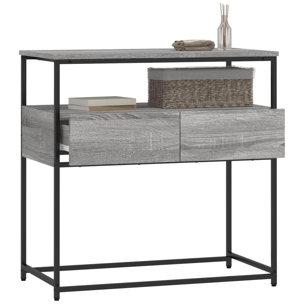 Brown Oak Look Console Table with 2 Drawers and 1 Shelf A195038