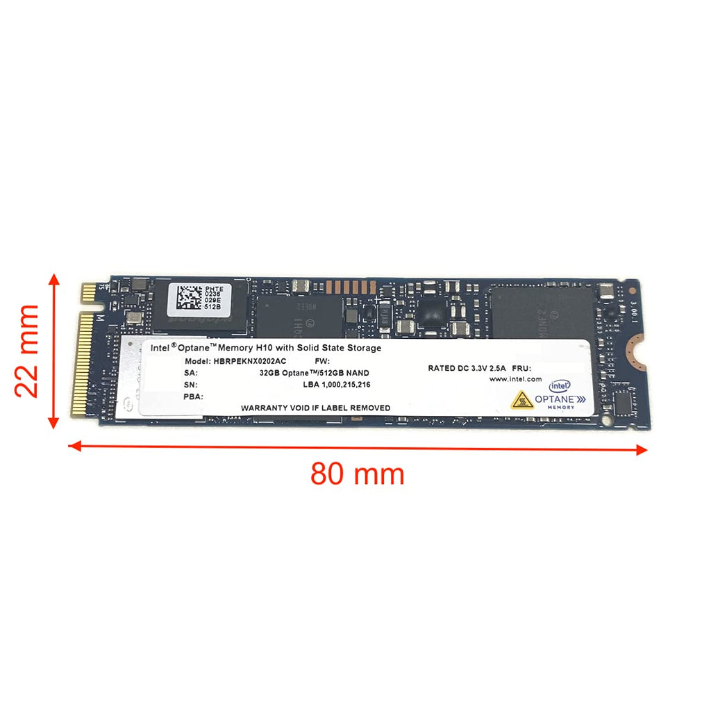 32GB Optane Memory with 512GB SSD M.2 2280 NVMe PCIe Gen3 x4 W731