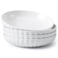 10" White Ceramic Pasta Bowls Set of 4 C808