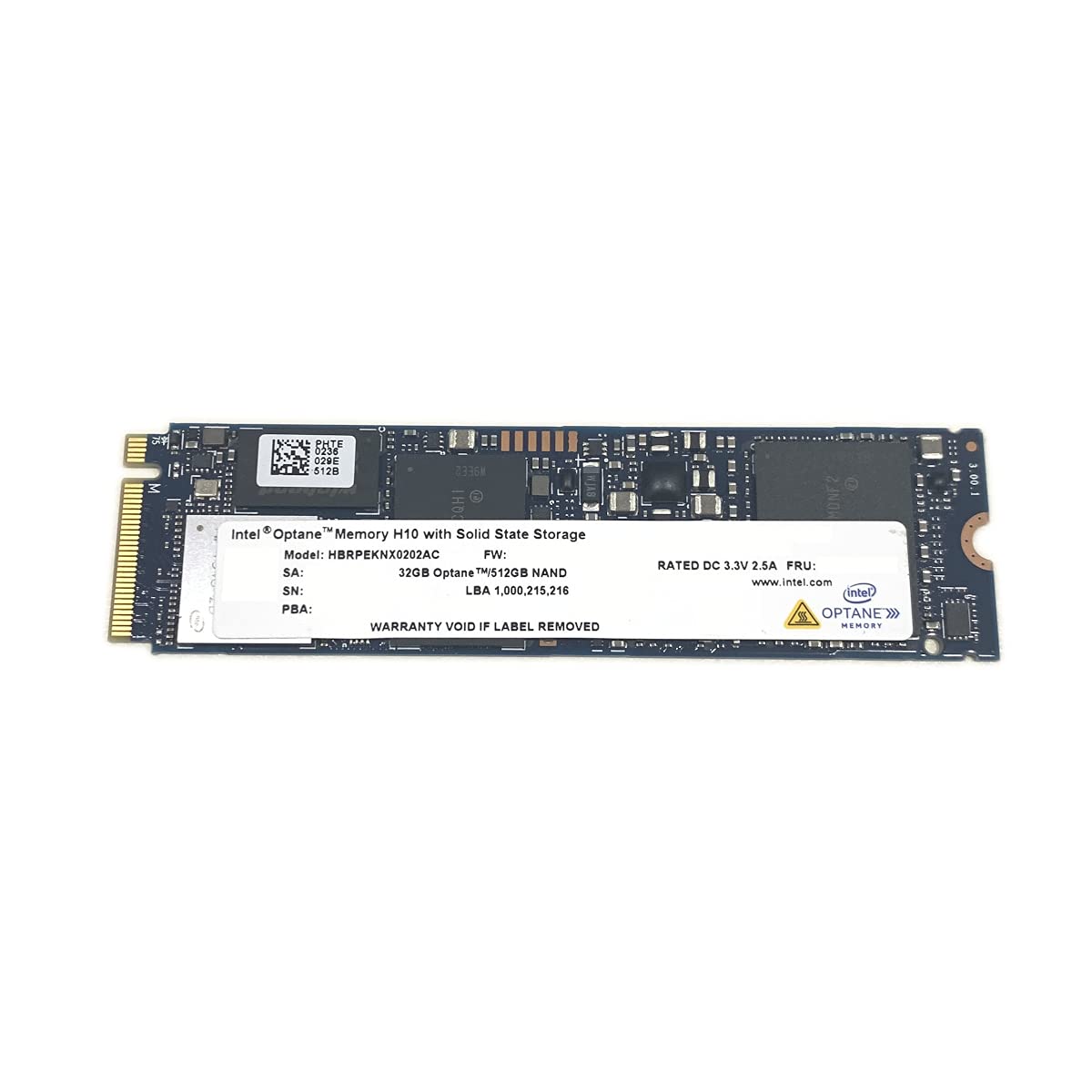 32GB Optane Memory with 512GB SSD M.2 2280 NVMe PCIe Gen3 x4 W731