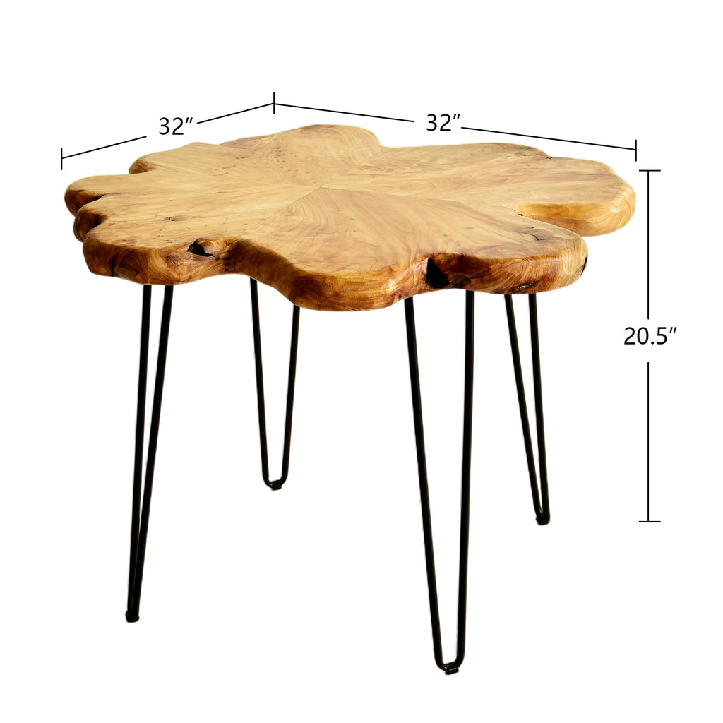 Flower-Shaped Live Edge Cedar Coffee Table R550