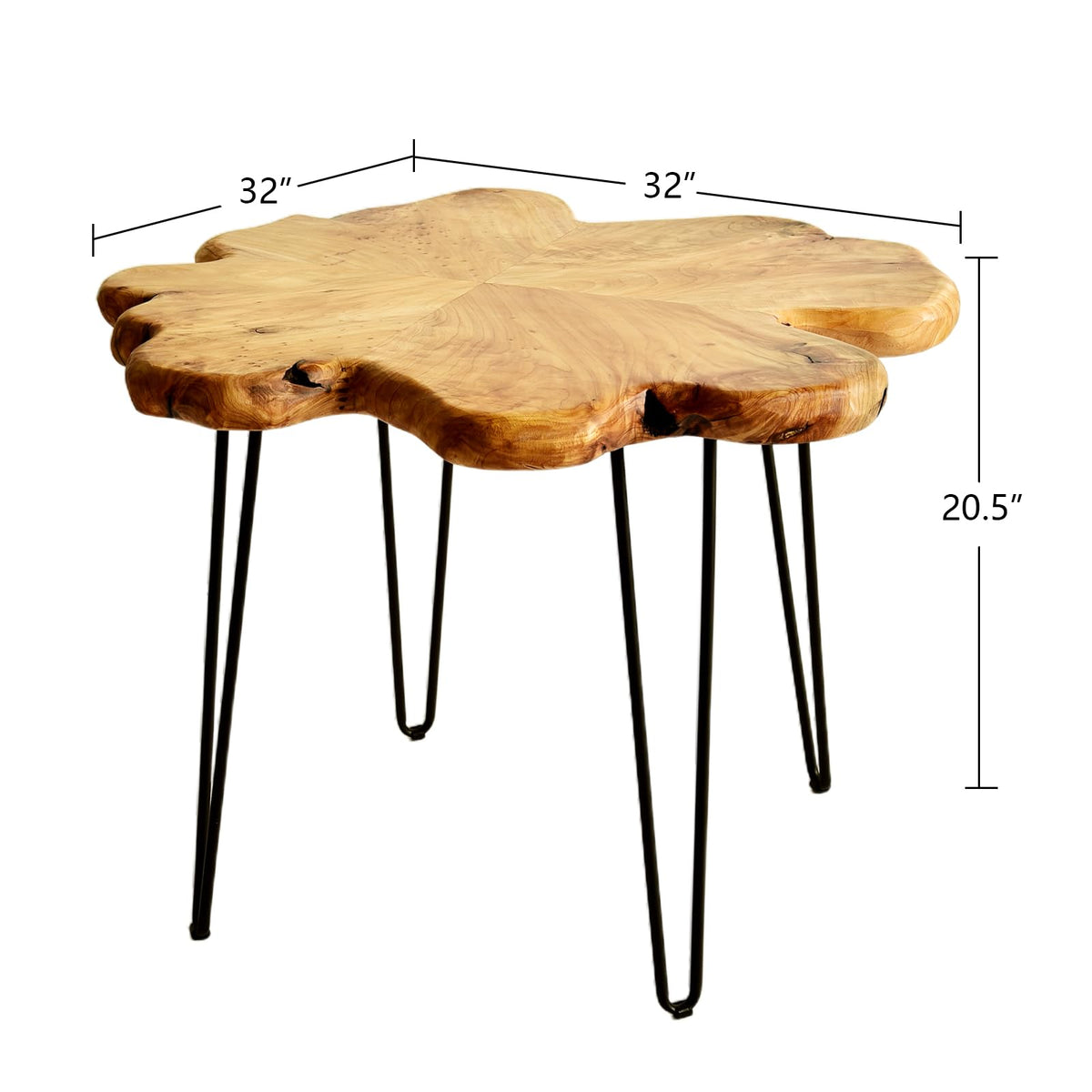 Flower-Shaped Live Edge Cedar Coffee Table R550