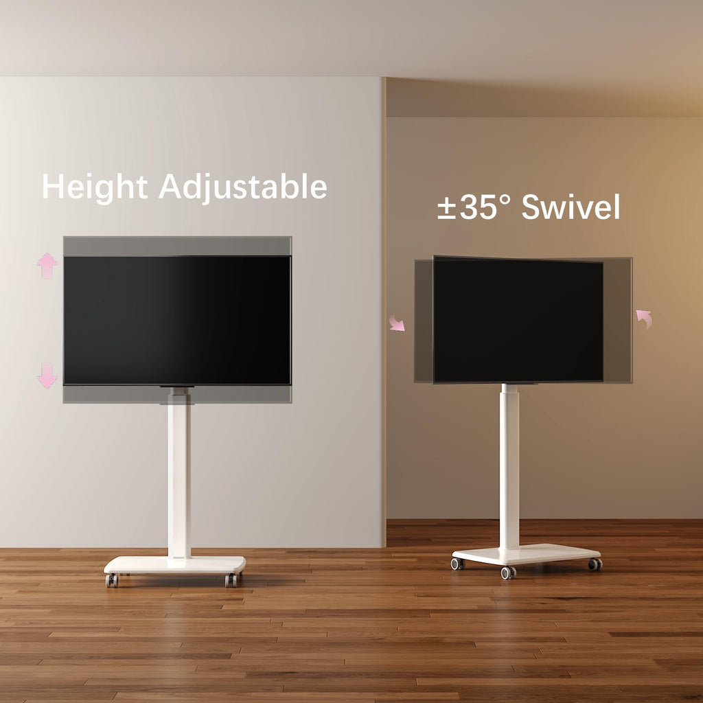 White Rolling TV Stand F6858