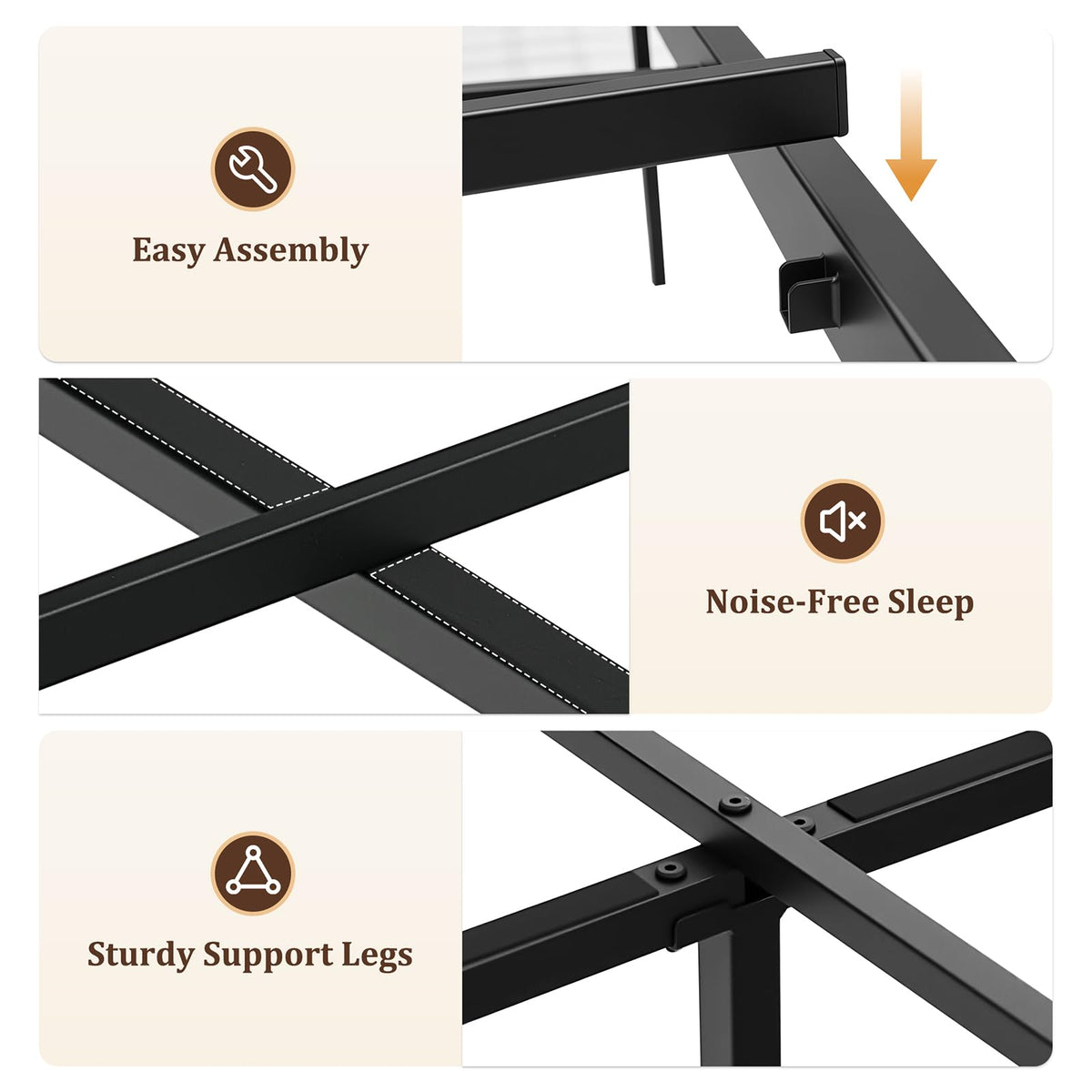 Twin Metal Bed Frame with Storage Headboard S930