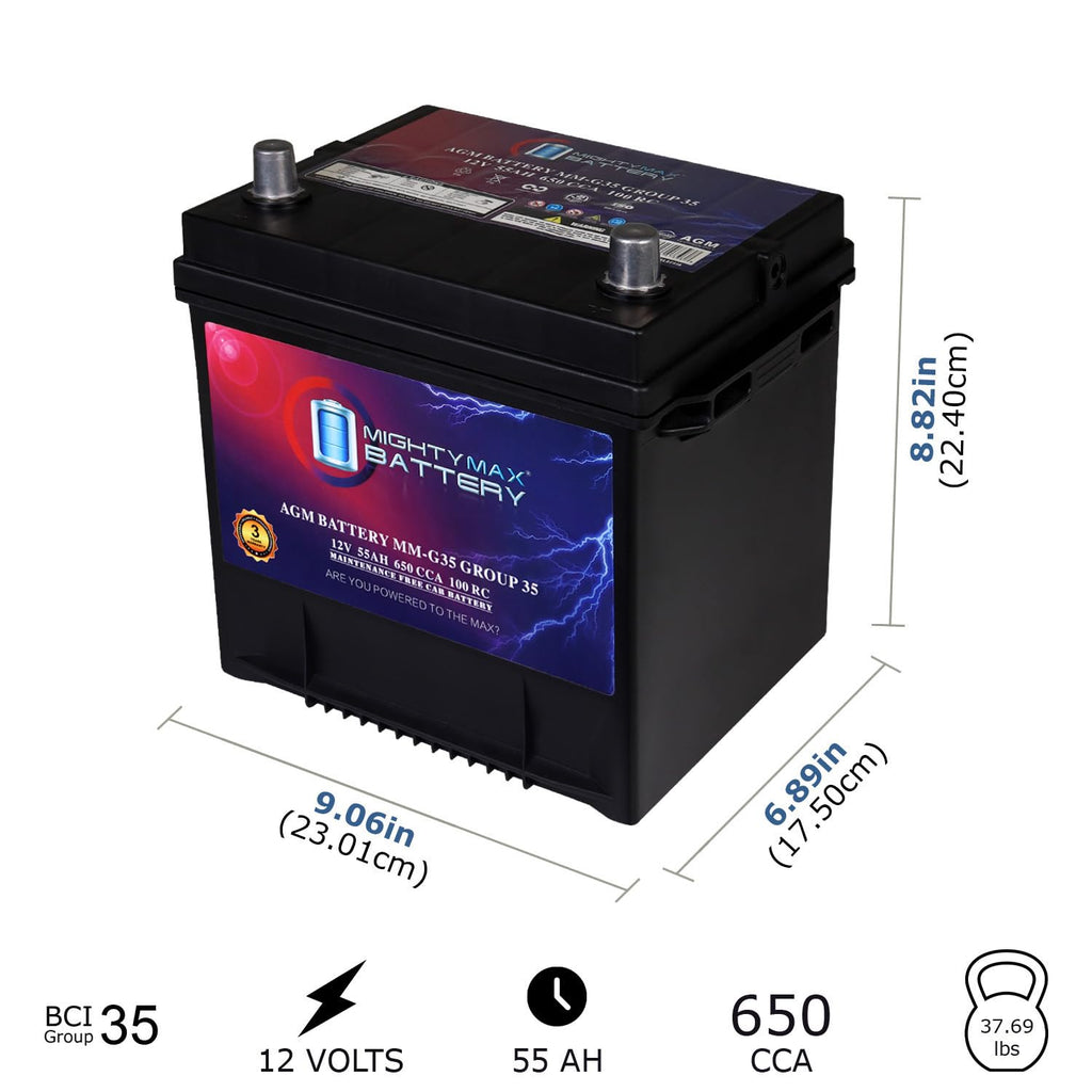 12V 55Ah AGM 650 CCA Replacement Battery N85449