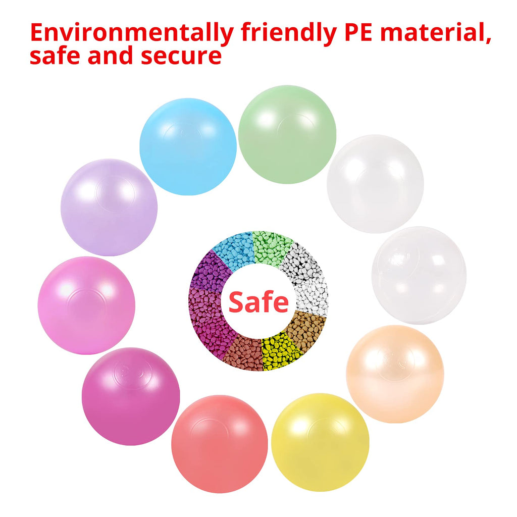 Pack of 100 200 500 BPA Free Non-Toxic Crush Proof Plastic Ball Pit Balls H132