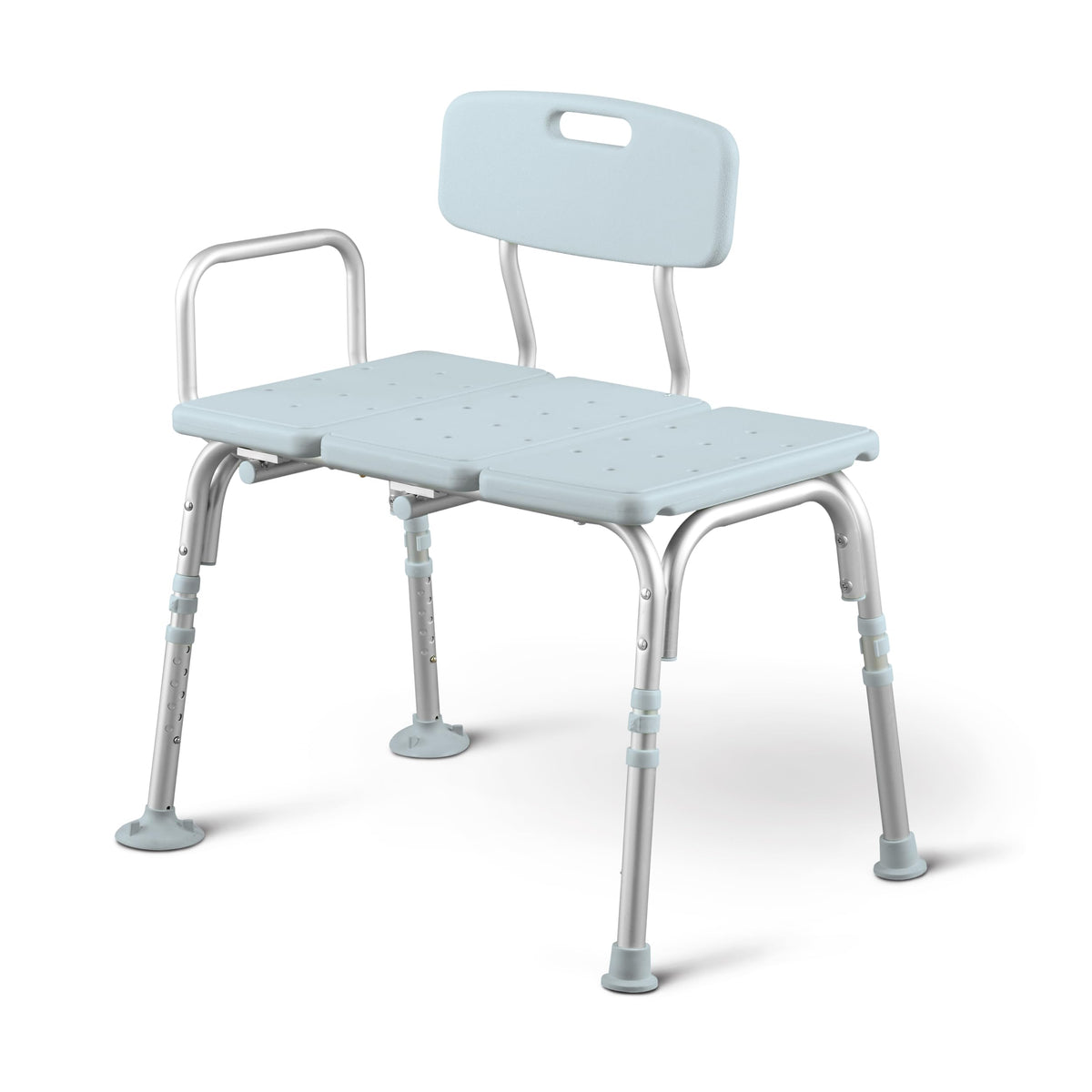Light Blue Adjustable Tub Transfer Bench and Shower Chair 350 lb. Weight Capacity I549