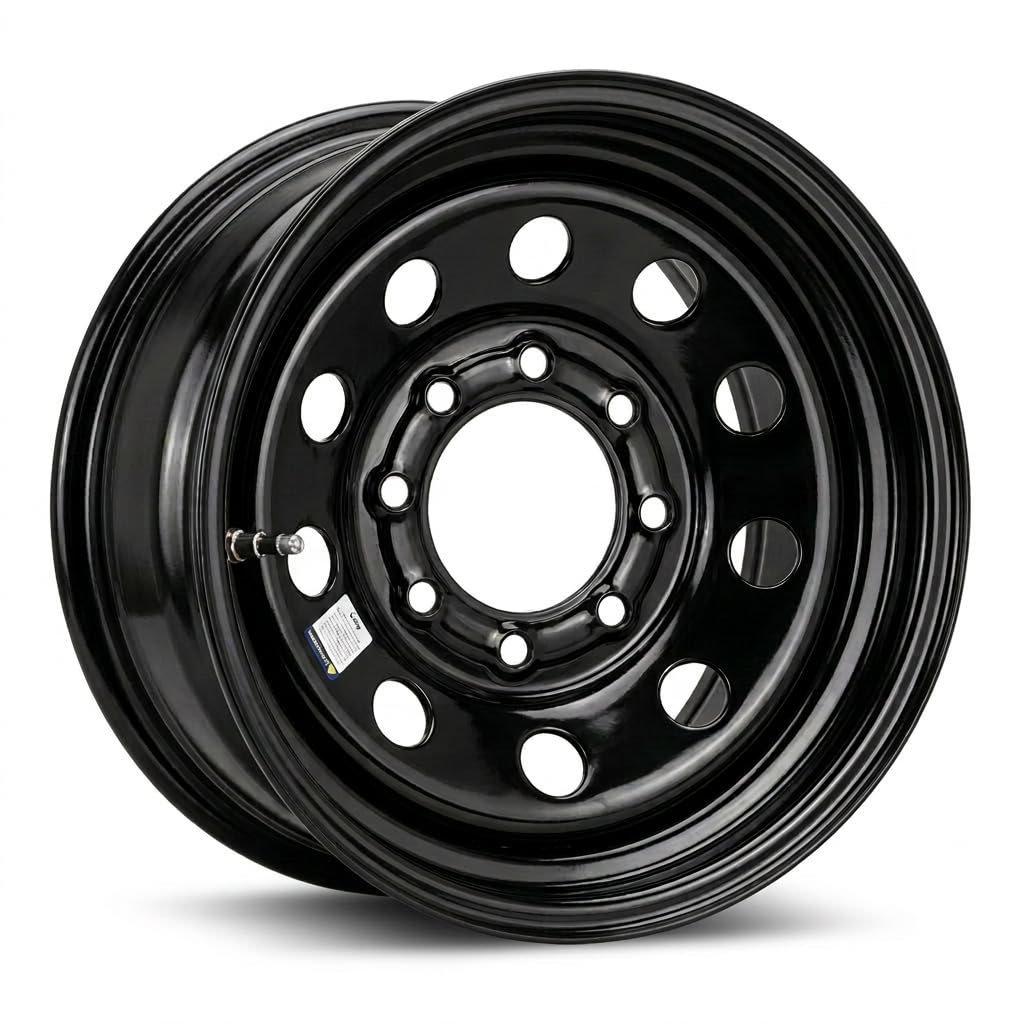 16x6 Black Modular Steel Trailer Wheels 8 Lug H413651