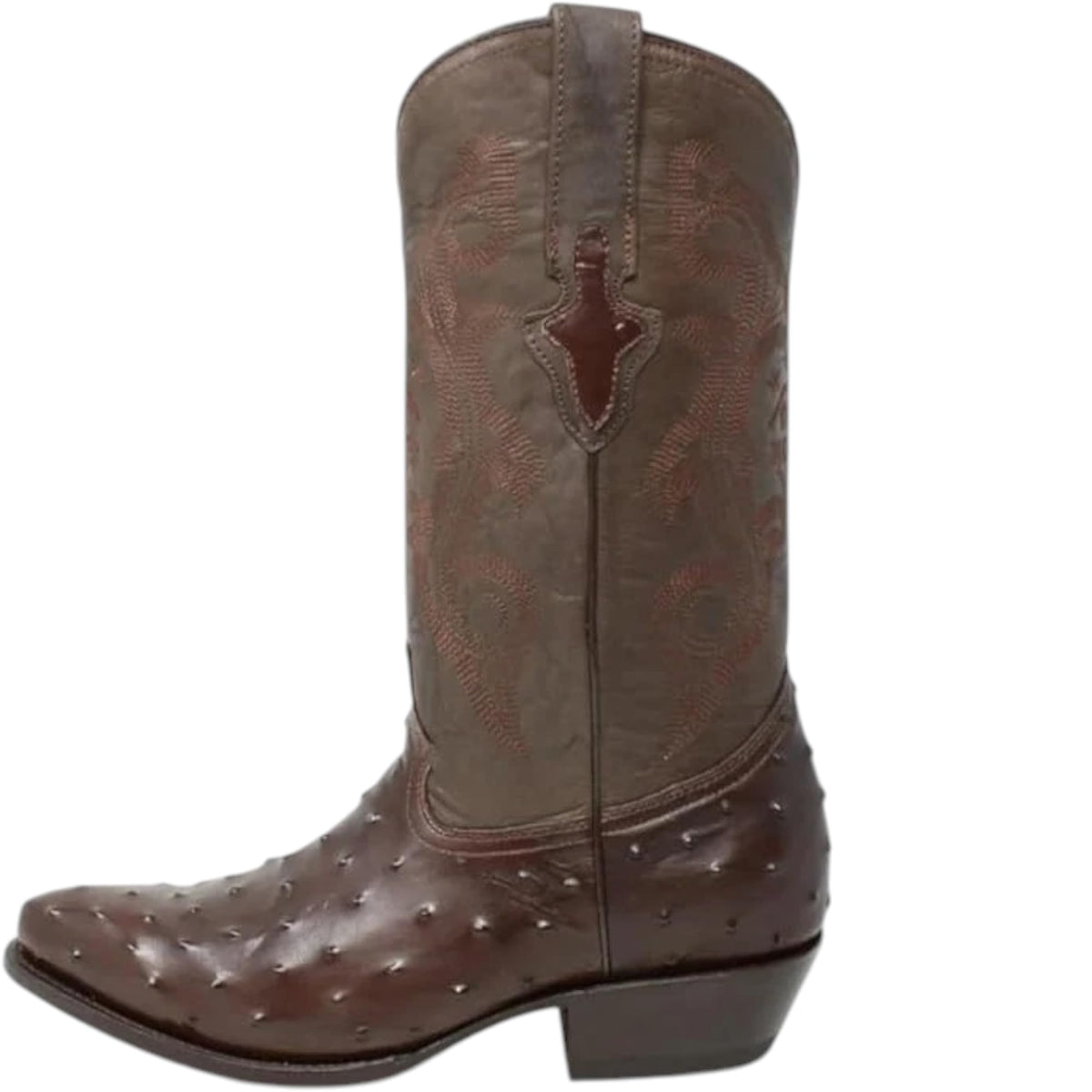White Ostrich Print Leather Western Cowboy Boots Y95214