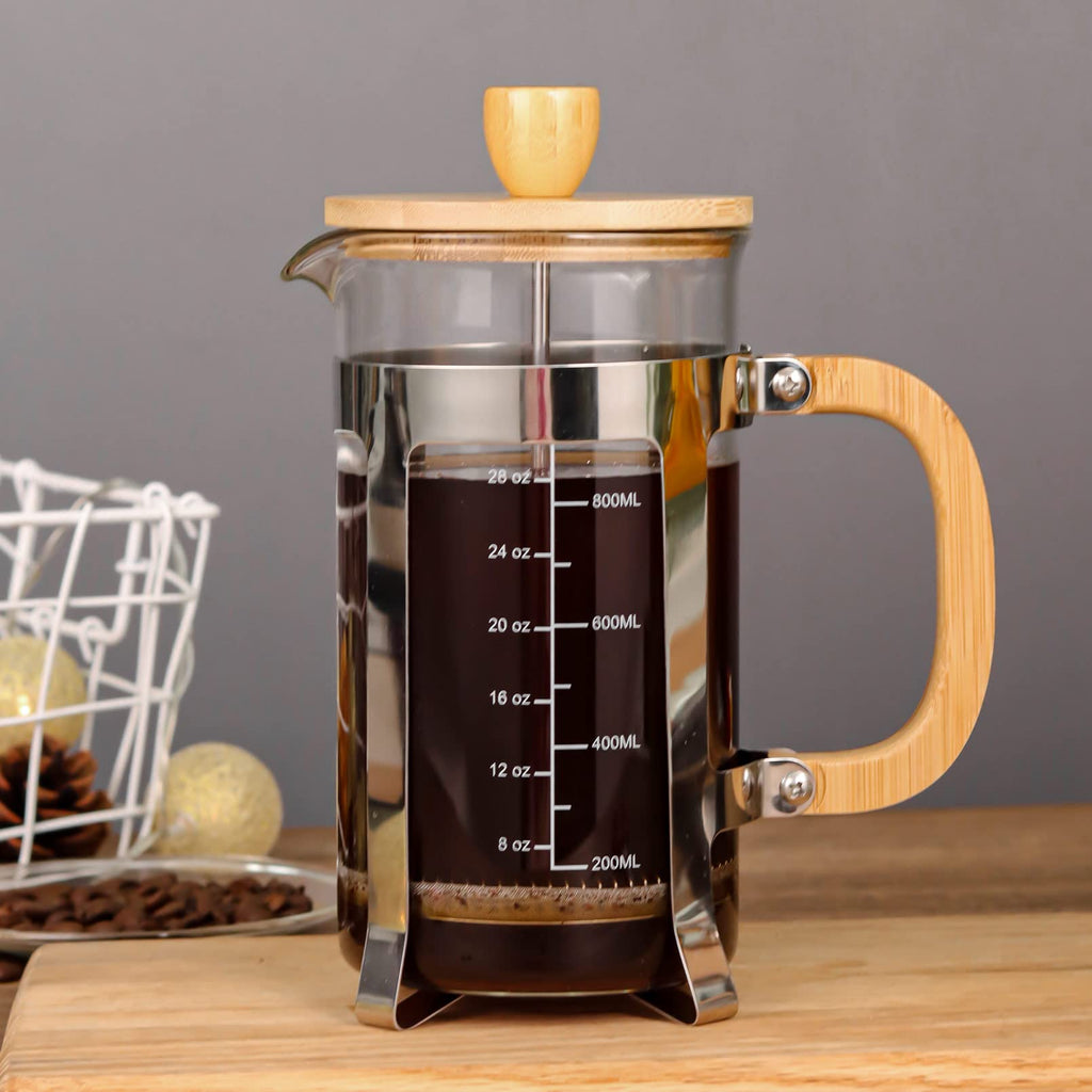34 oz French Press Coffee Maker with Bamboo Lid C91932