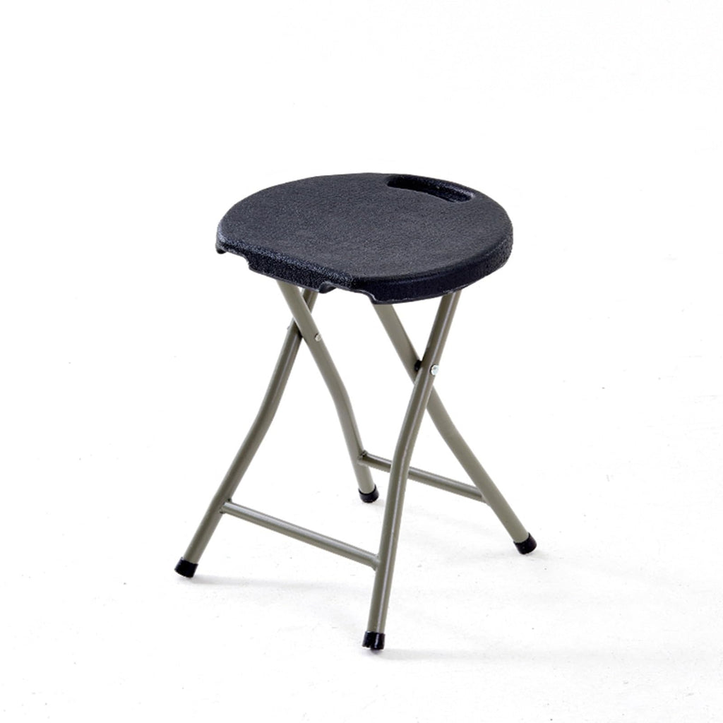 18 Inch Portable Folding Stool with Handle, 500lbs Capacity Round Plastic Chair E905036