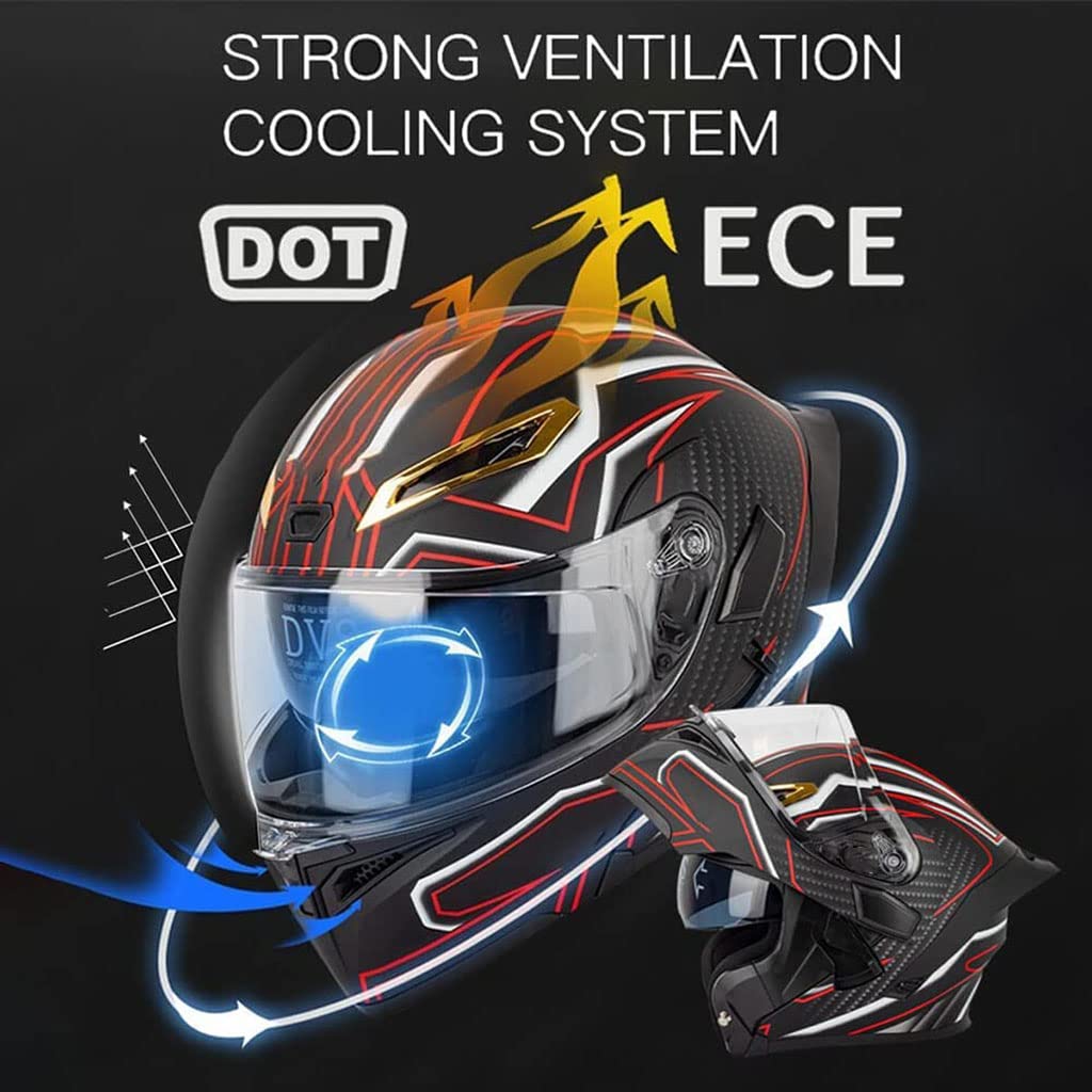Black Carbon Fiber Modular Motorcycle Helmet R888211