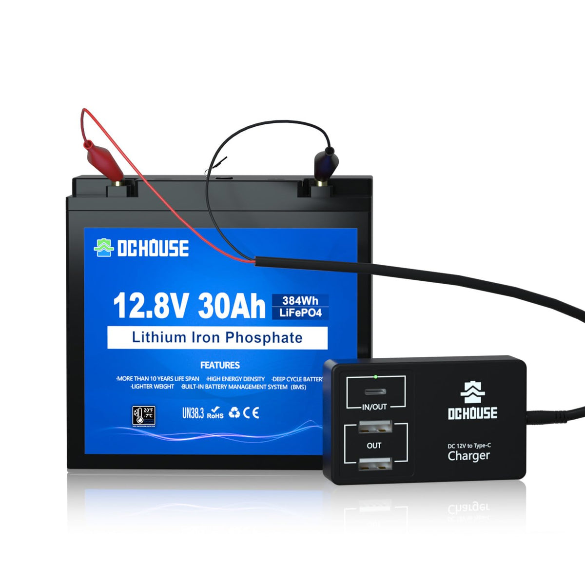 12V 30Ah Lithium Battery with USB Charger U422