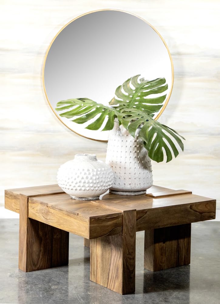 Sheesham Wood Square Coffee Table with Wooden Legs P7583