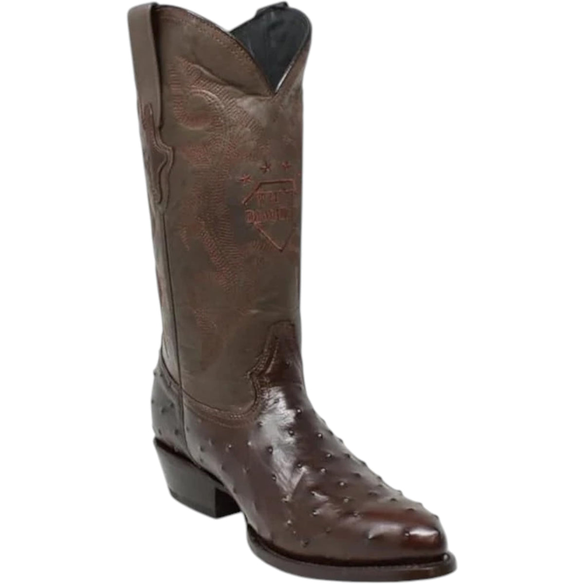 White Ostrich Print Leather Western Cowboy Boots Y95214