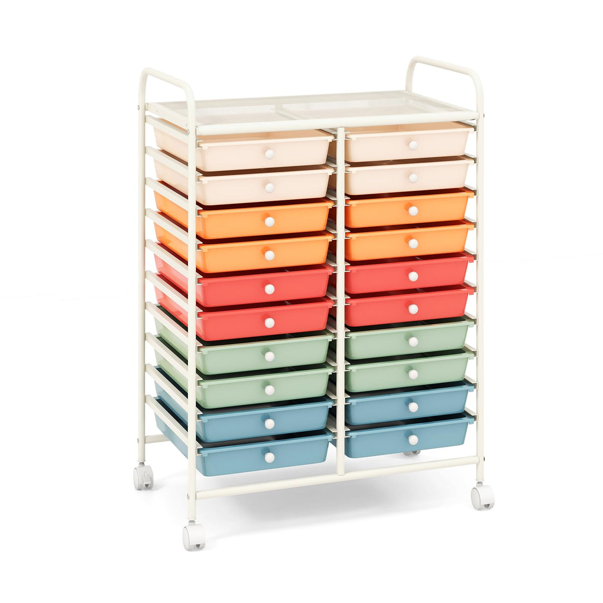 20 Drawer Rolling Storage Cart with Lockable Wheels K327643