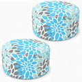 Inflatable Outdoor Ottoman 2 Pack Teal Grey E736