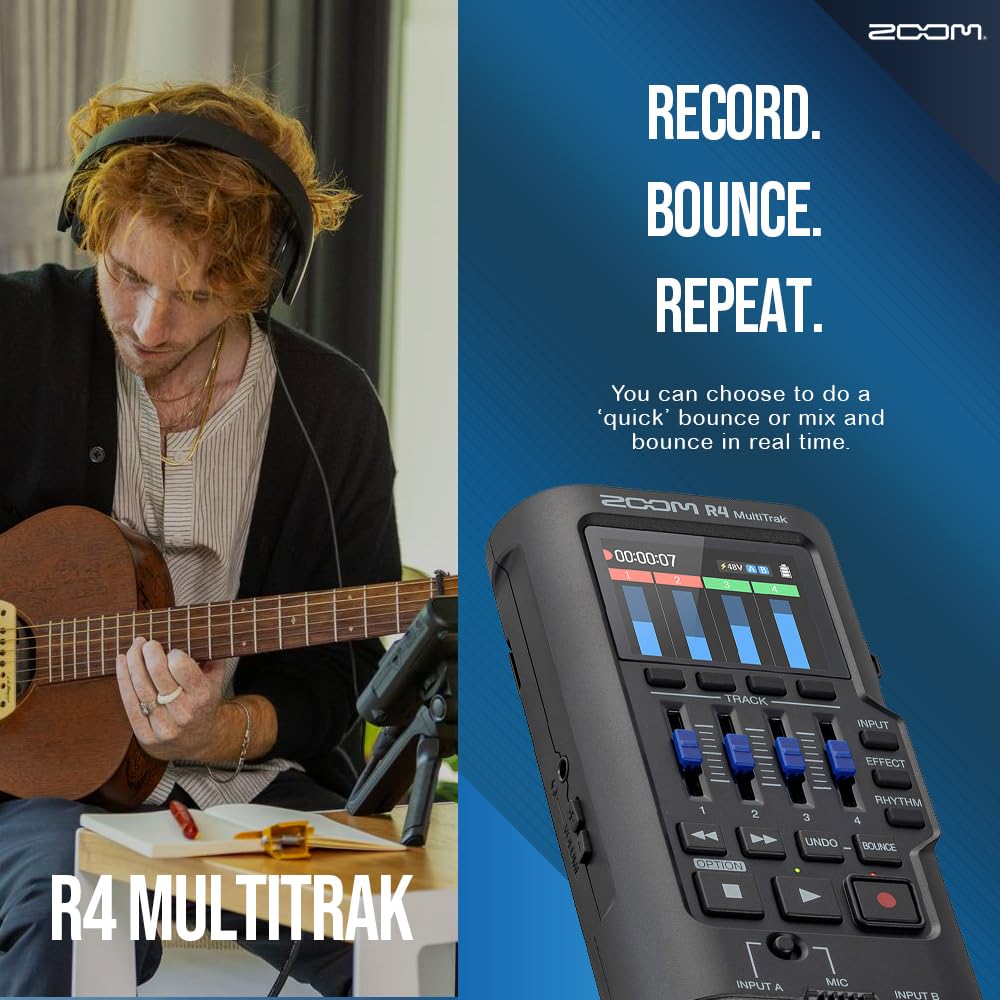 32-Bit Float 4-Track Recorder with Dual XLR/TS Inputs and Built-In Mic B97501
