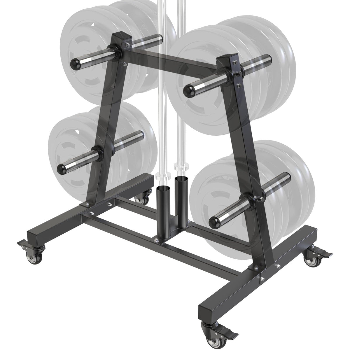 2" Olympic Weight Plate Tree Rack and Barbell Holders X88902