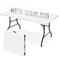 White 6ft Folding Table with Carrying Handle E996