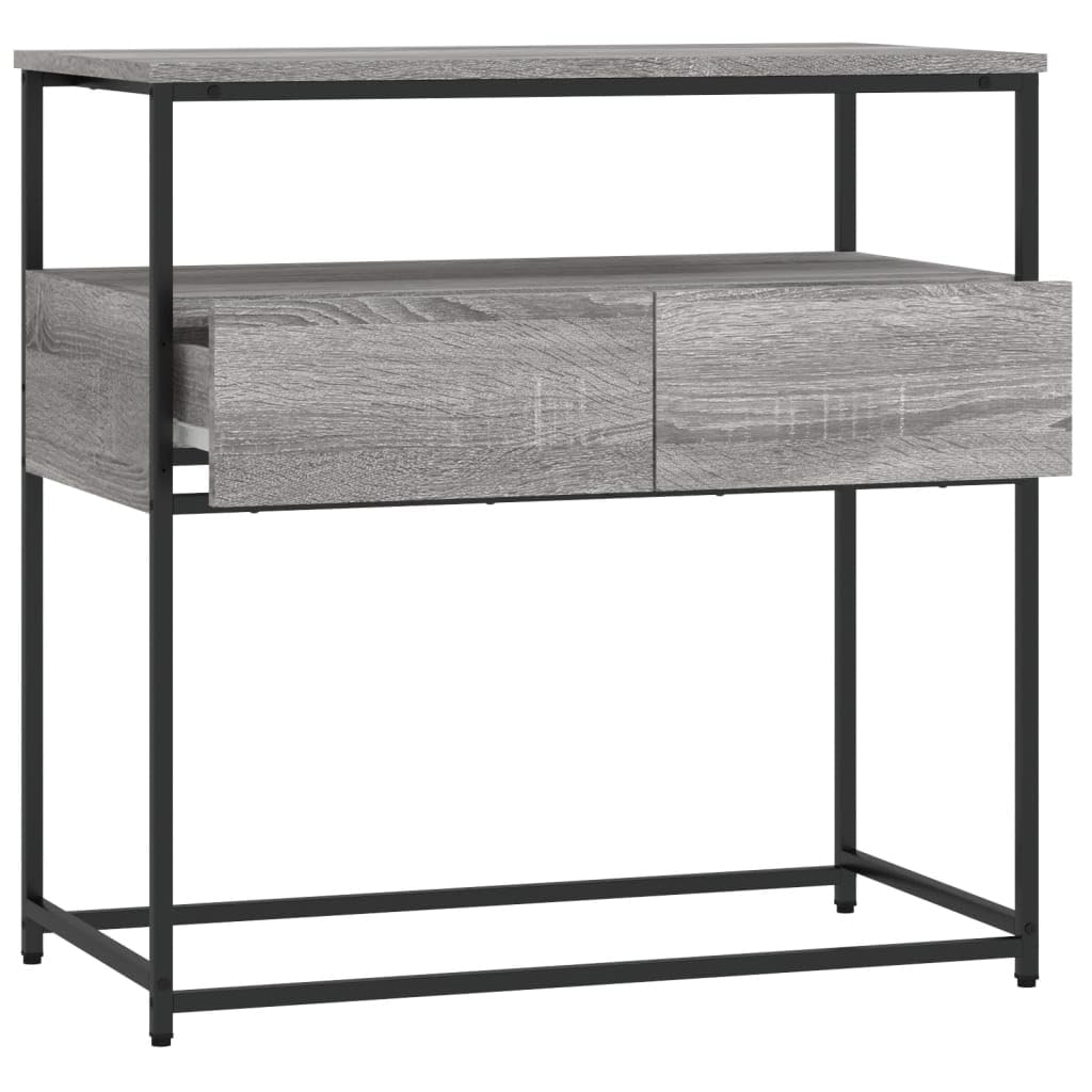 Brown Oak Look Console Table with 2 Drawers and 1 Shelf A195038