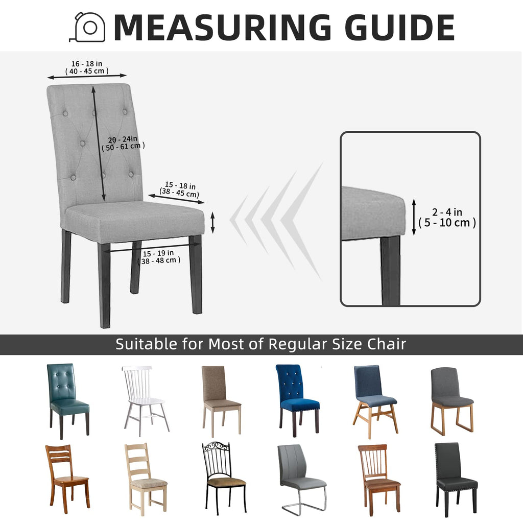 Black Stretch Dining Room Chair Slipcovers Set of 4 T96161