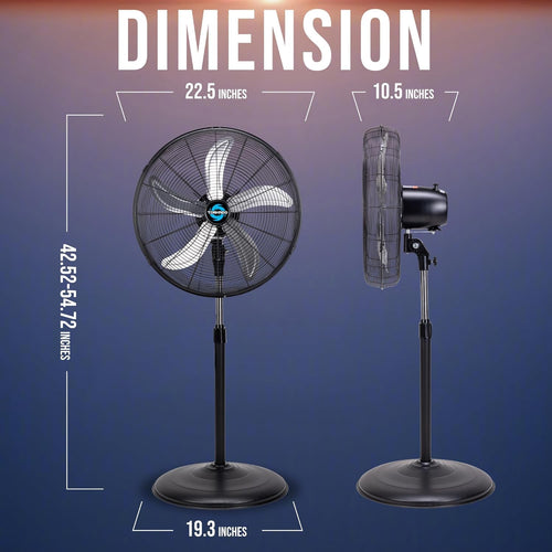 20 Inch High Velocity Oscillating Pedestal Fan P65336
