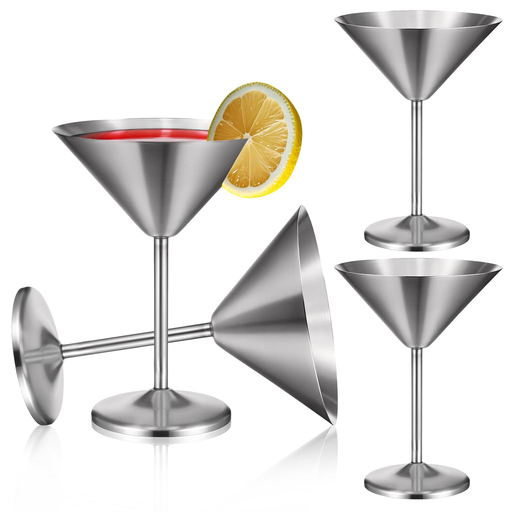 4-Pack Stainless Steel Martini Glasses 8.5oz T674