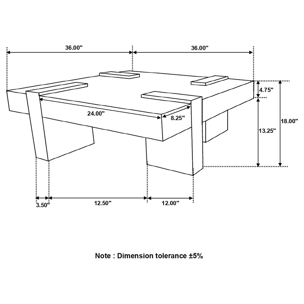 Sheesham Wood Square Coffee Table with Wooden Legs P7583