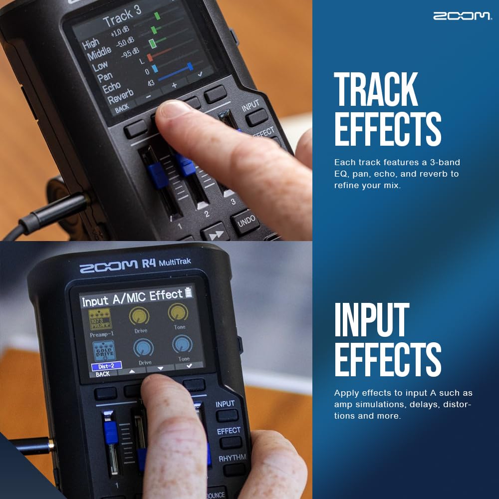 32-Bit Float 4-Track Recorder with Dual XLR/TS Inputs and Built-In Mic B97501