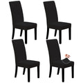 Black Stretch Dining Room Chair Slipcovers Set of 4 T96161