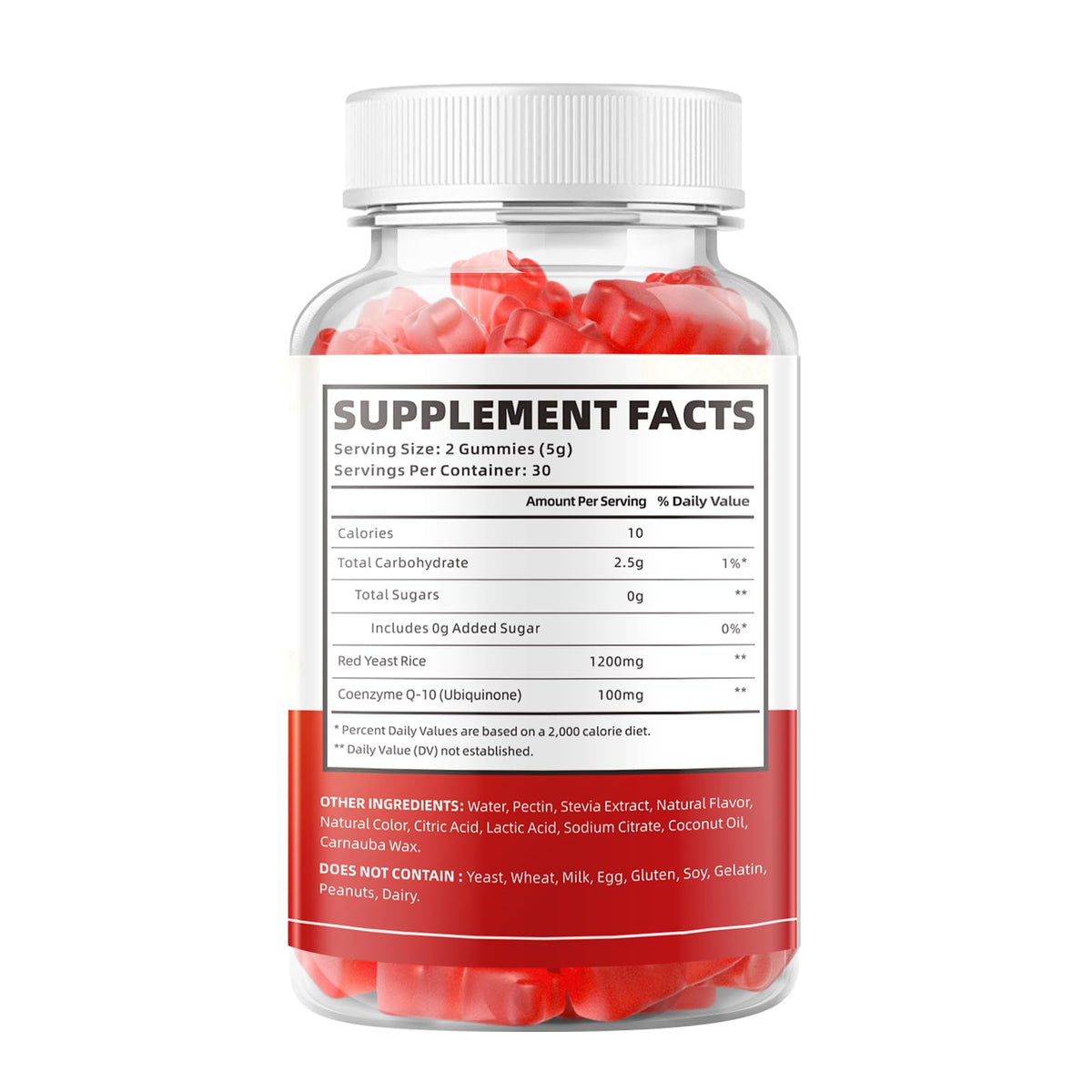 Sugar Free Red Yeast Rice with CoQ10 1200mg Strawberry Flavor 120 Count T884