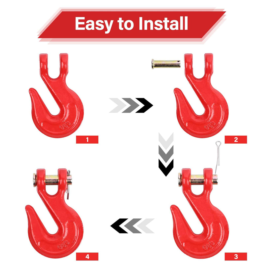 3/8'' Red Powder Coating Grade 80 Clevis Grab Hook H7196