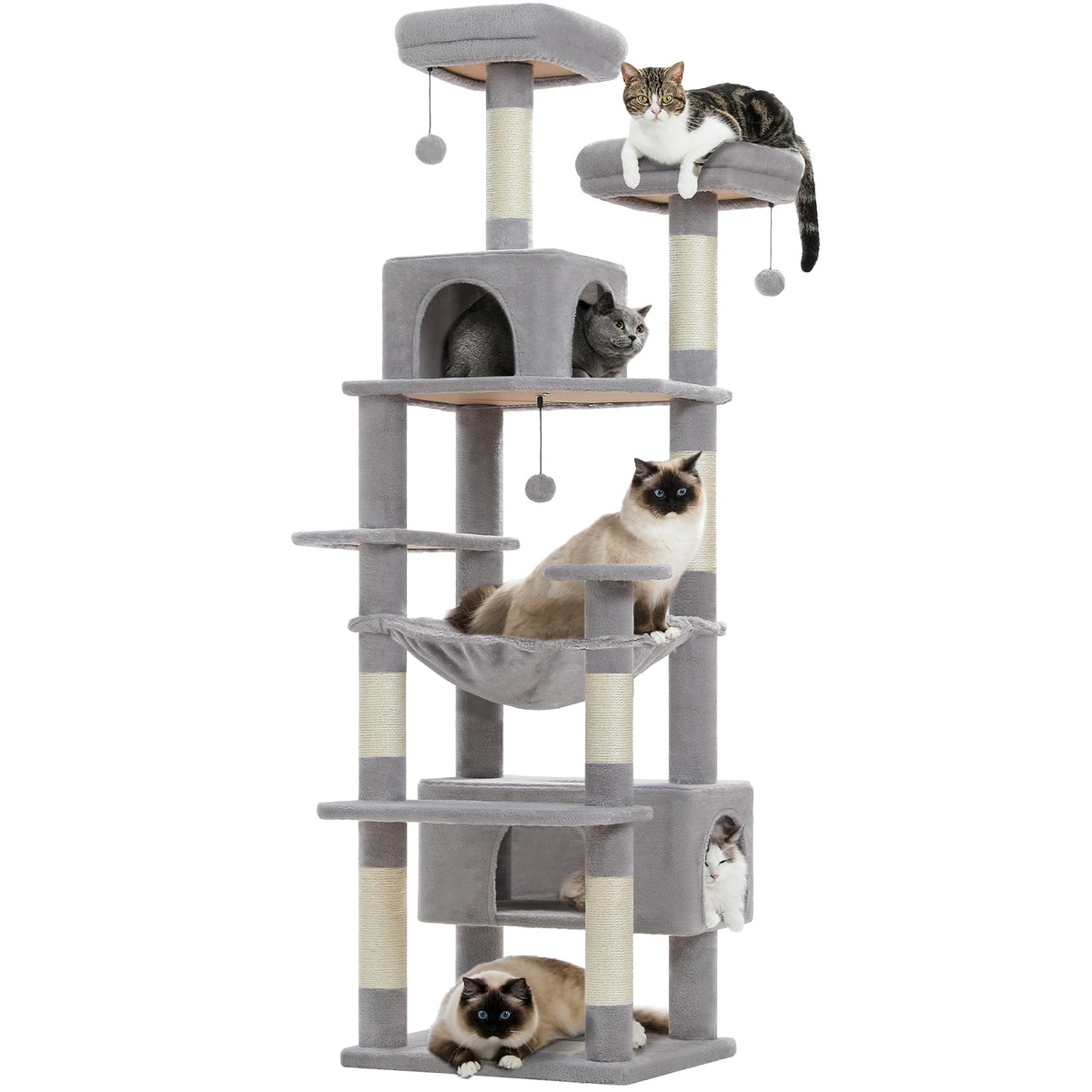 72" Cat Tree with Hammock & Condos Q758368
