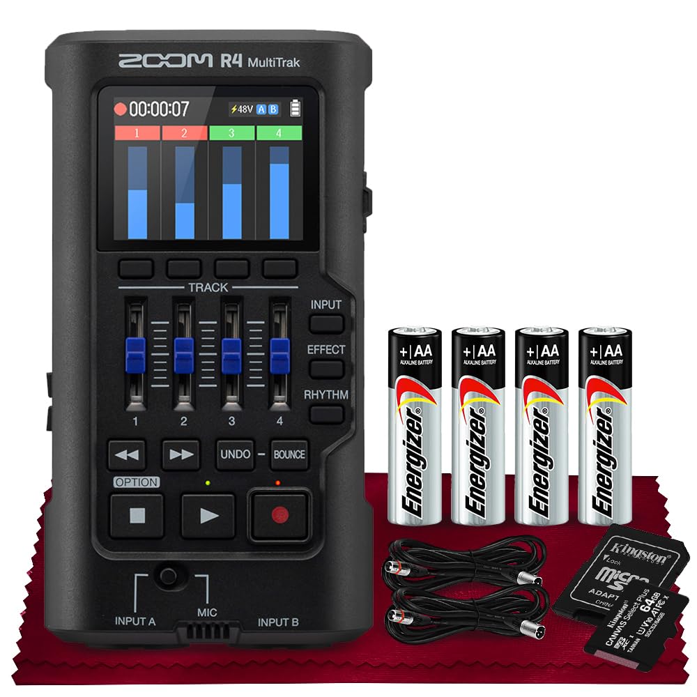 32-Bit Float 4-Track Recorder with Dual XLR/TS Inputs and Built-In Mic B97501