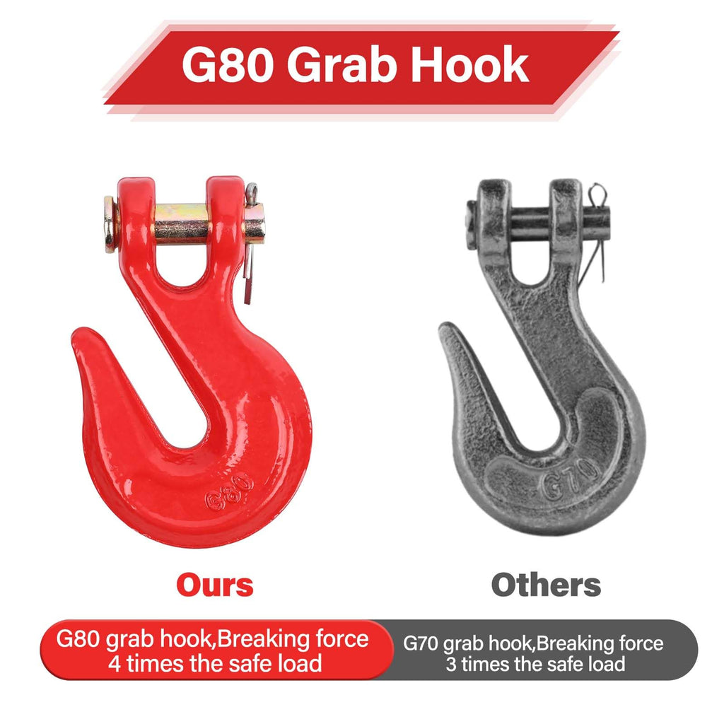 3/8'' Red Powder Coating Grade 80 Clevis Grab Hook H7196