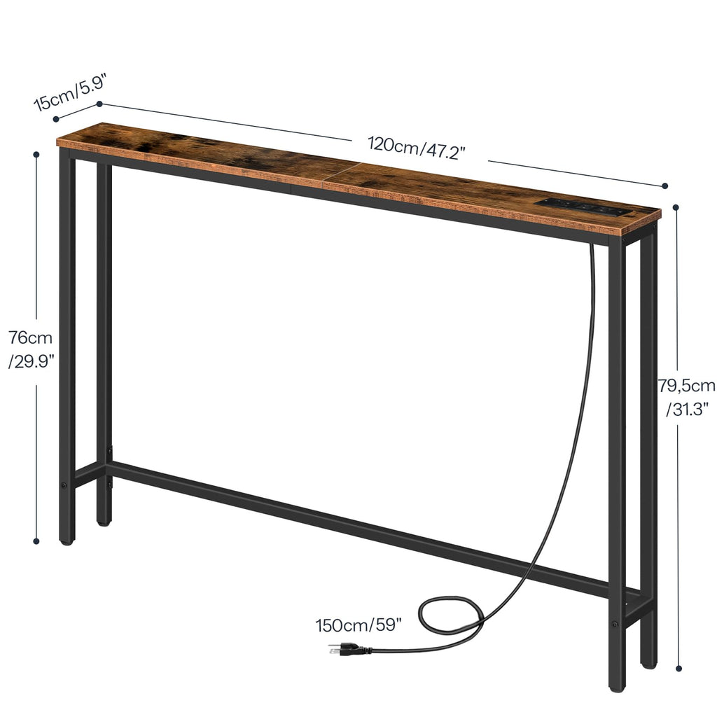 47.2" Narrow Console Table with Power Outlet B122