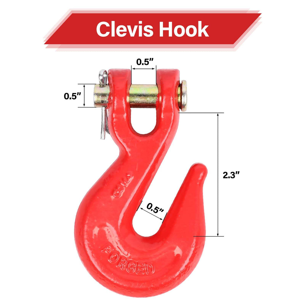 3/8'' Red Powder Coating Grade 80 Clevis Grab Hook H7196