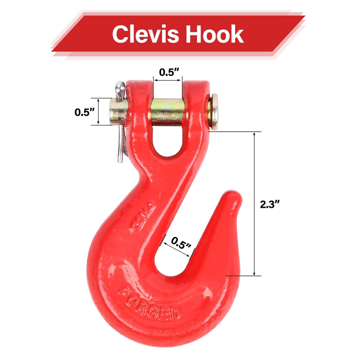 3/8'' Red Powder Coating Grade 80 Clevis Grab Hook H7196