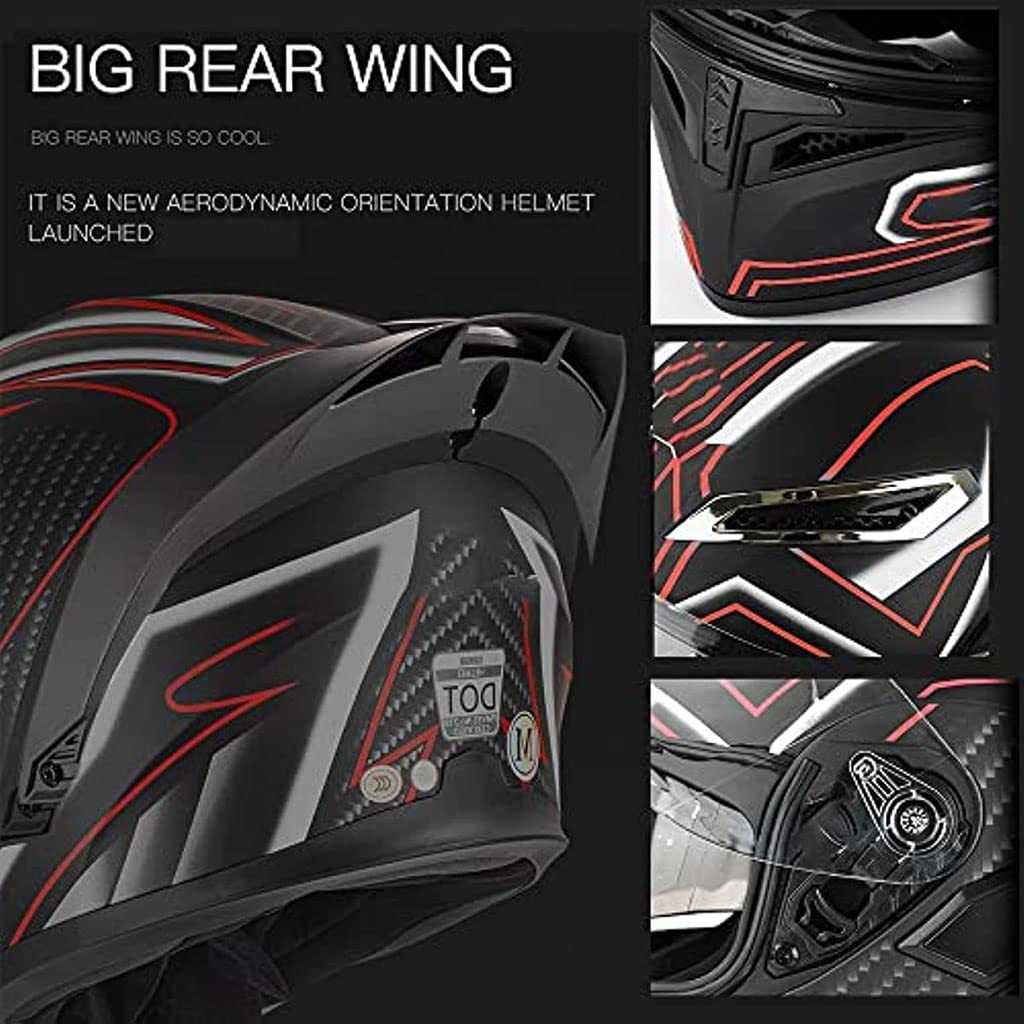 Black Carbon Fiber Modular Motorcycle Helmet R888211