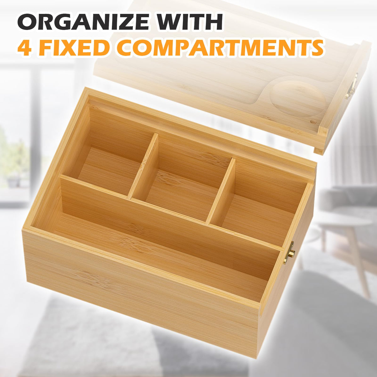 Bamboo Storage Box with Lid H7658