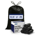 32-33 Gallon 1.2 Mil Black Drawstring Trash Bags, 100 Count J2738