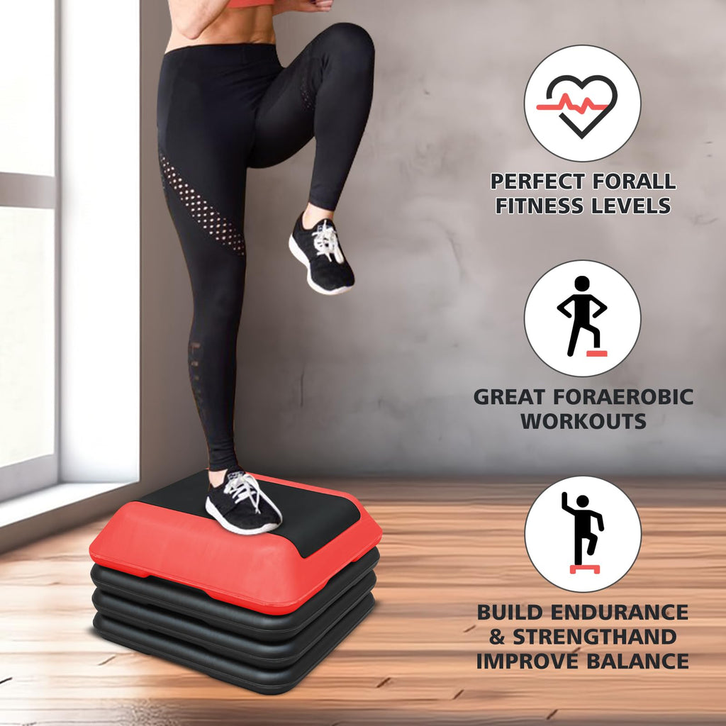 16"x16" Adjustable Exercise Aerobic Step Platform with 4 Risers M678