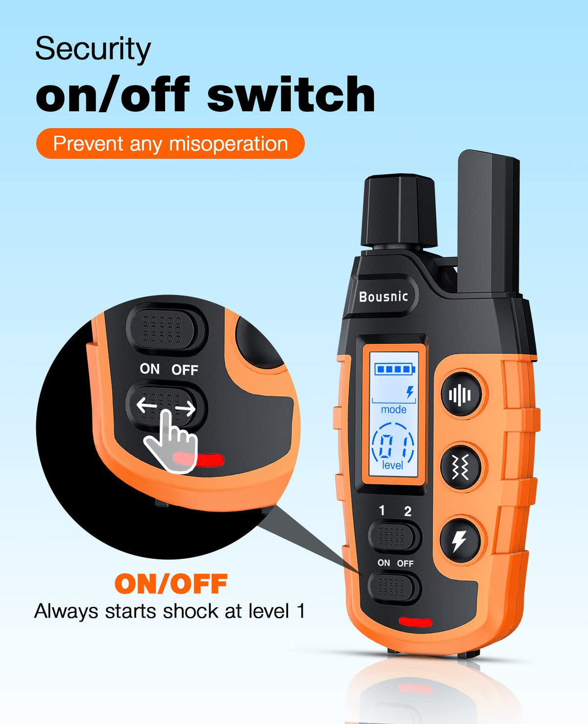 Rechargeable Waterproof Dog Training Collar with Remote W5072