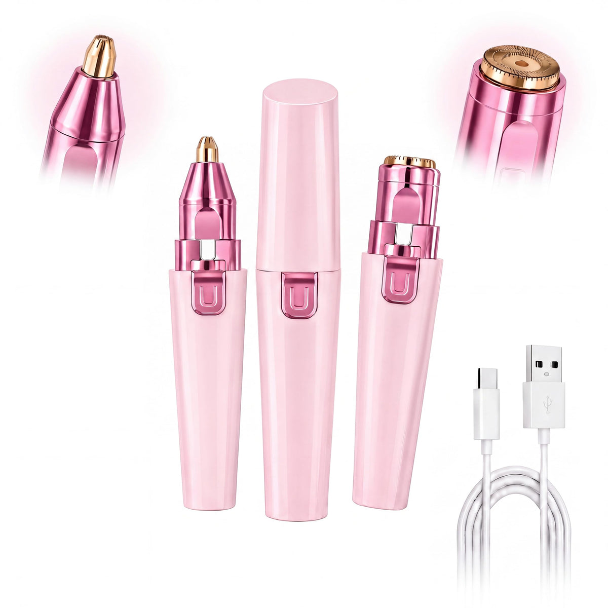 Pink USB Rechargeable Facial Hair Remover F34199