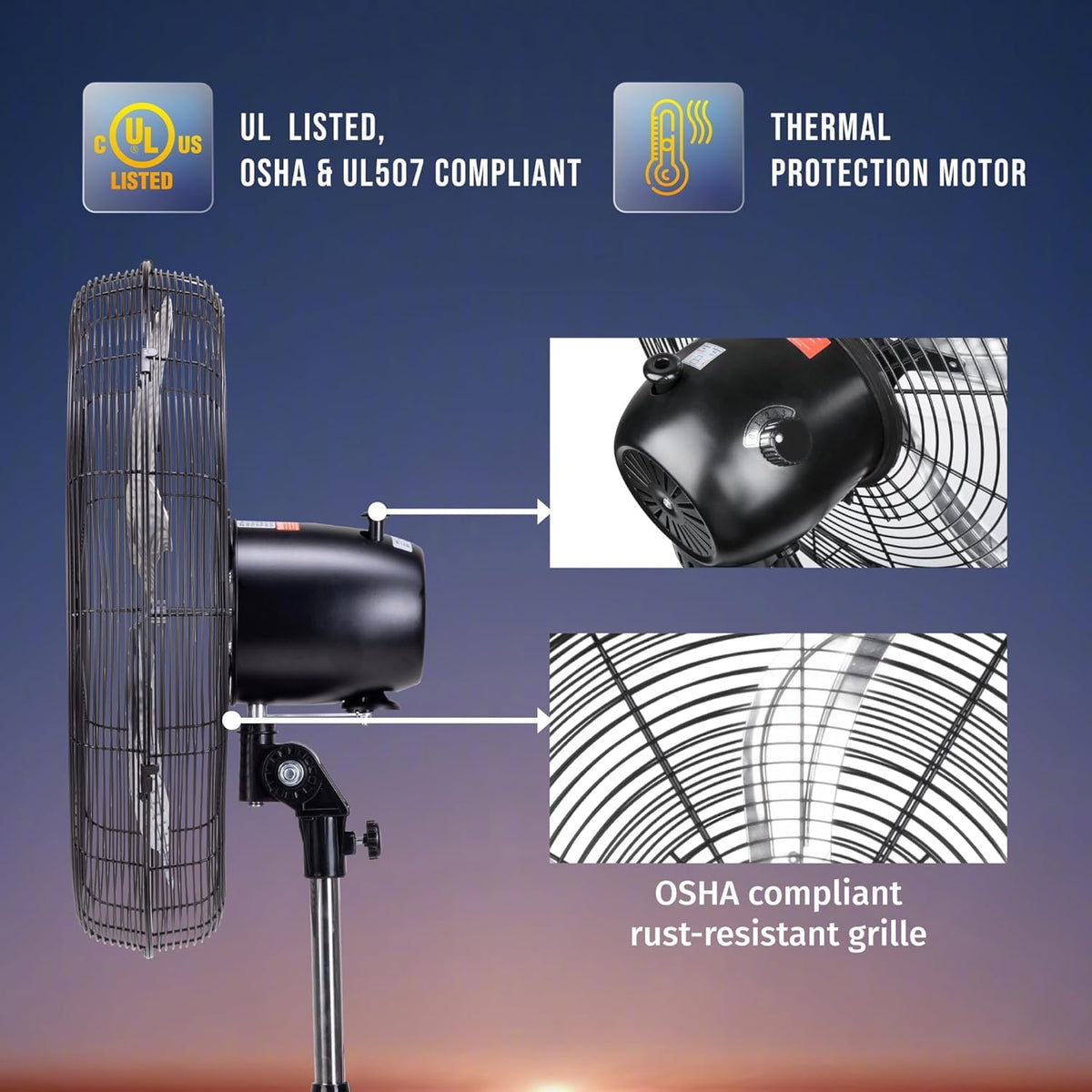 20 Inch High Velocity Oscillating Pedestal Fan P65336