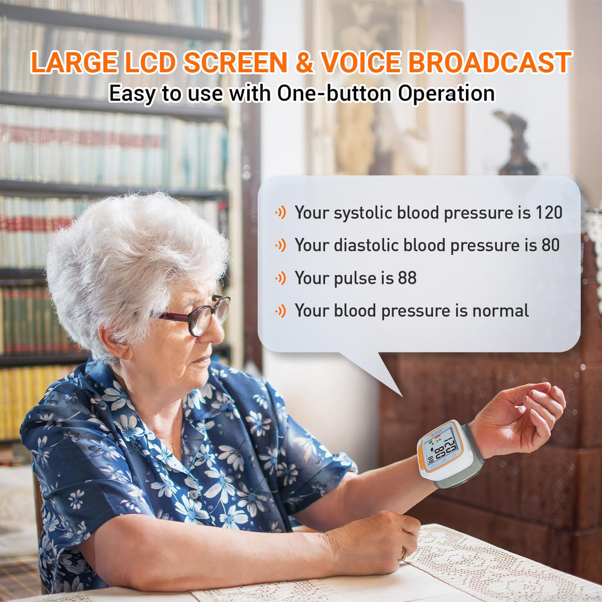 Automatic Wrist Blood Pressure Monitor with Voice Broadcast O649