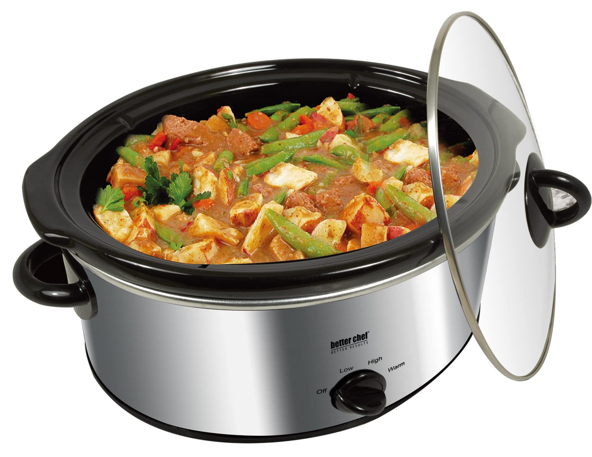 Oval Slow Cooker 3-Quart Glass Lid Enamel Stoneware Insert J554251
